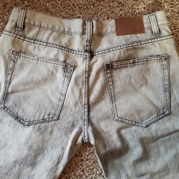 GS-115 Men Gray & Black Distressed Jeans Sz 36 - Picture 8 of 8